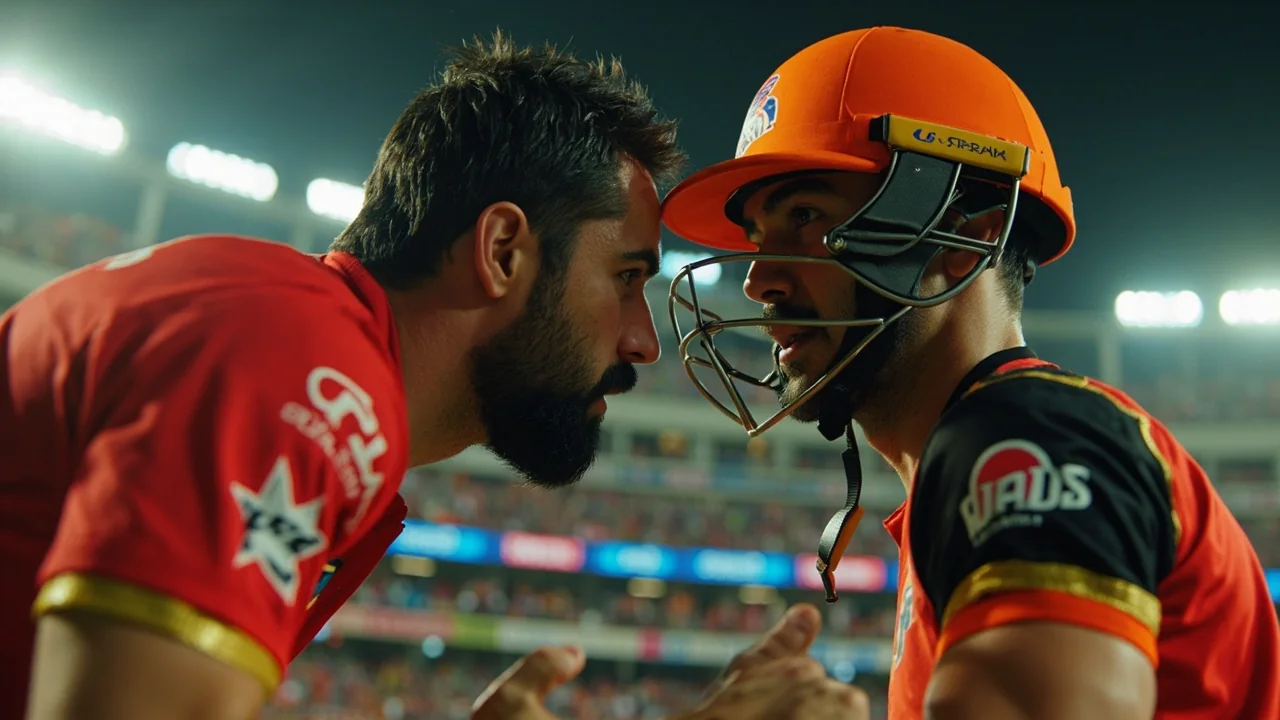 Editorial action frame of an IPL batter driving through the covers under floodlights