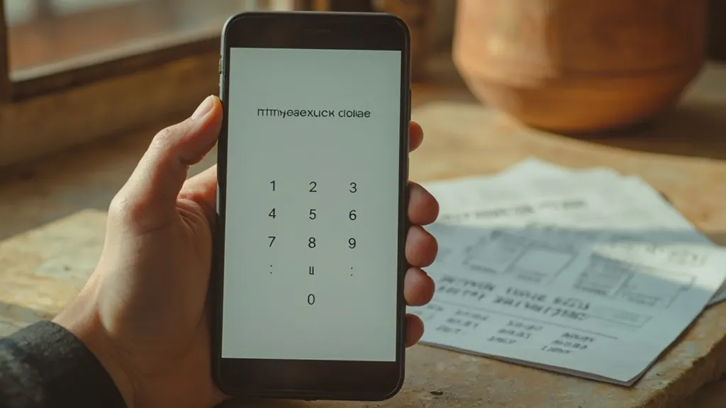 A user inspects a smartphone beside a laptop and a handwritten verification checklist